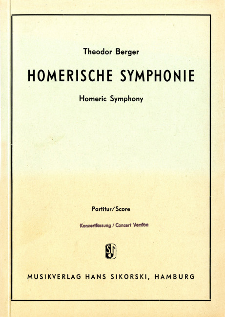 Vorderes Coverbild Homerische Sinfonie 