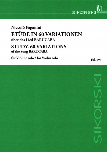 Vorderes Coverbild Etüde in 60 Variationen über das Lied "Barucabà" op. 14 