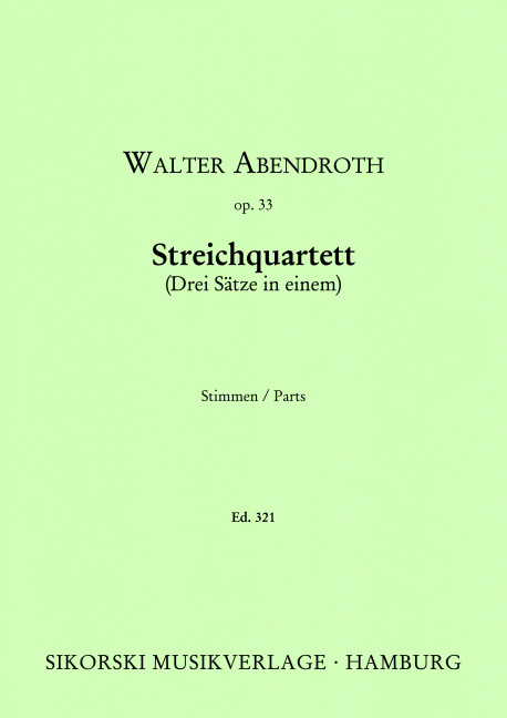 Vorderes Coverbild Streichquartett (Drei Sätze in einem) op. 33 
