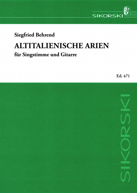 Vorderes Coverbild Altitalienische Arien 