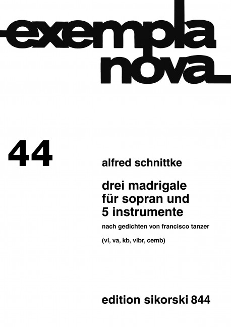 Vorderes Coverbild Drei Madrigale 