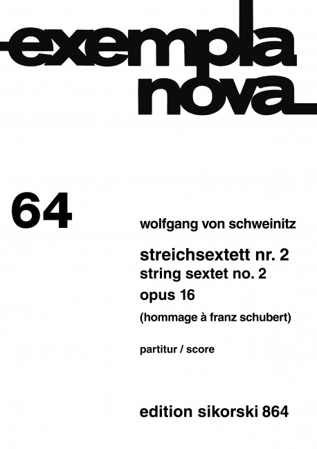 Vorderes Coverbild Streichsextett Nr. 2 op. 16 