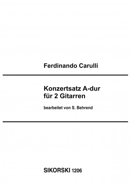 Vorderes Coverbild Konzertsatz 