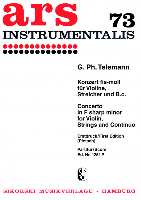 Vorderes Coverbild Konzert TWV 51:fis1 