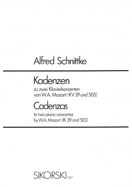 Vorderes Coverbild Kadenzen zu 2 Klavierkonzerten von W. A. Mozart (KV 39/KV 503) KV 39 / KV 503 