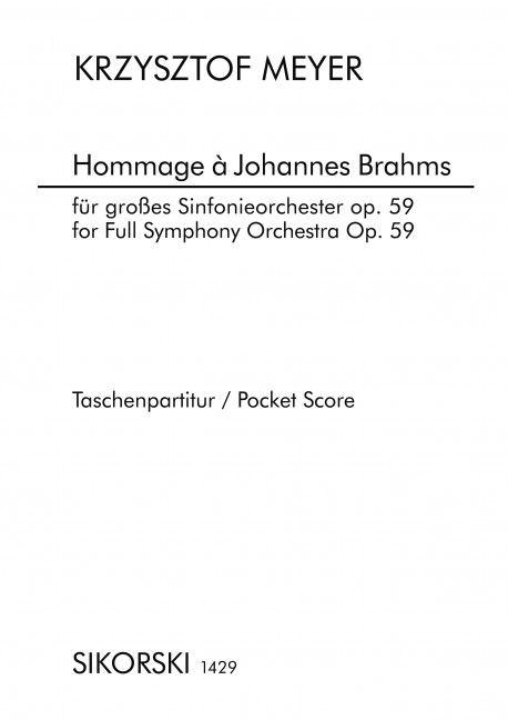 Vorderes Coverbild Hommage à Johannes Brahms op. 59 