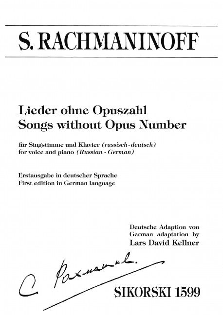 Vorderes Coverbild Lieder ohne Opuszahl 