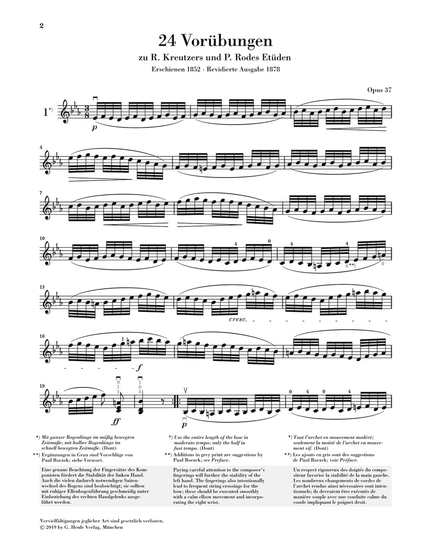 Anderes Coverbild 24 Vorübungen zu den Etüden von Kreutzer und Rode für Violine solo op. 37