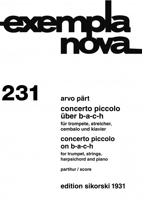 Vorderes Coverbild Concerto piccolo über B-A-C-H 