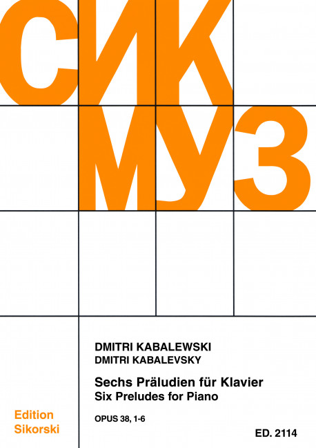 Vorderes Coverbild Sechs Präludien für Klavier op. 38/1-6 