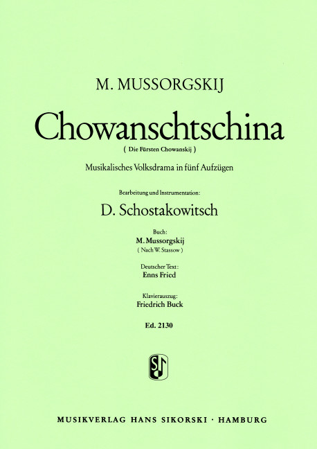 Vorderes Coverbild Chowanschtschina 
