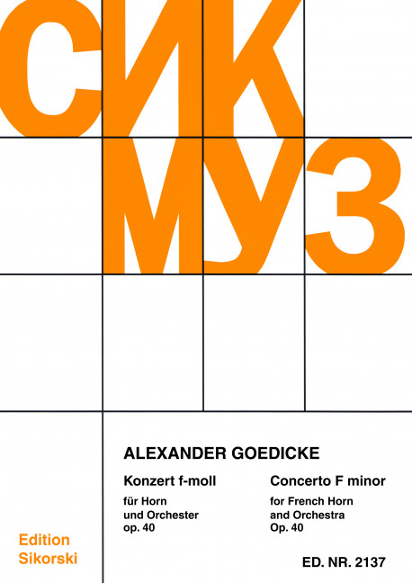 Vorderes Coverbild Konzert op. 40 