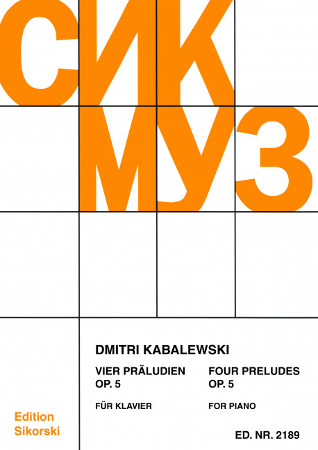 Vorderes Coverbild 4 Präludien op. 5 