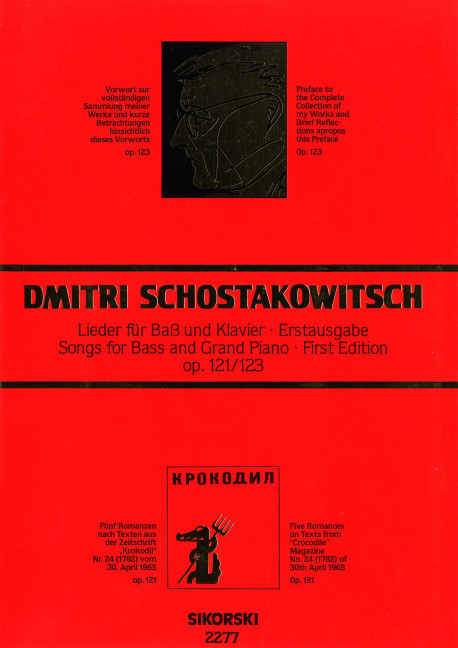 Vorderes Coverbild Lieder für Bass und Klavier op. 121/123 