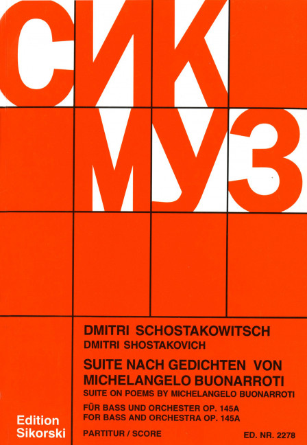 Vorderes Coverbild Suite nach Gedichten von Michelangelo Buonarroti op. 145 a 