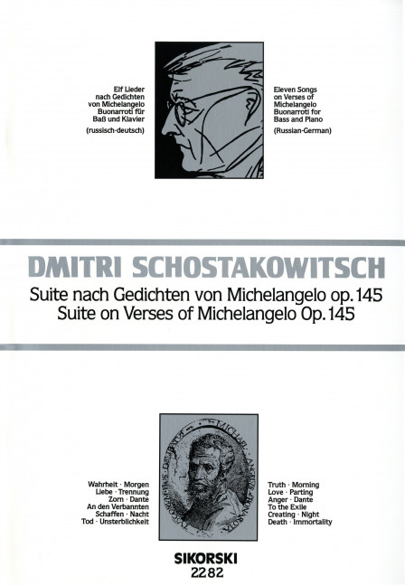 Vorderes Coverbild Suite nach Gedichten von Michelangelo Buonarroti op. 145 