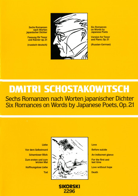Vorderes Coverbild 6 Romanzen nach Worten japanischer Dichter op. 21 