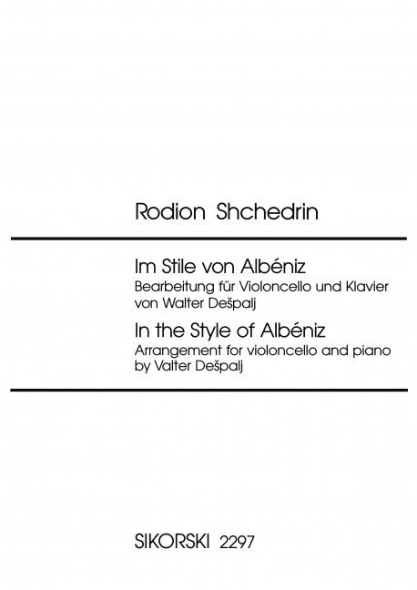 Vorderes Coverbild Im Stile von Albéniz 