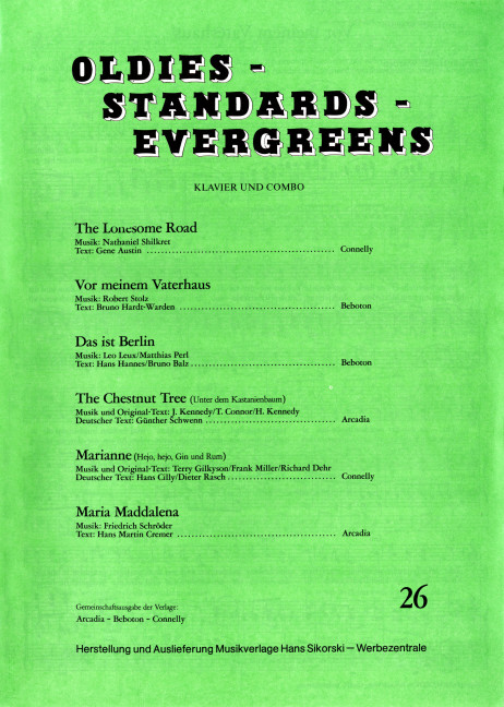 Vorderes Coverbild Oldies - Standards - Evergreens 