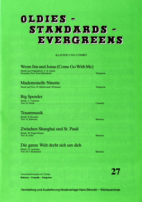 Vorderes Coverbild Oldies - Standards - Evergreens 