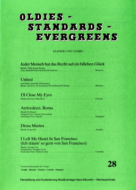 Vorderes Coverbild Oldies - Standards - Evergreens 