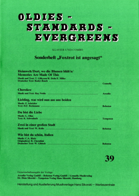Vorderes Coverbild Oldies - Standards - Evergreens 