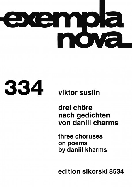 Vorderes Coverbild 3 Chöre nach Texten von Daniil Charms 
