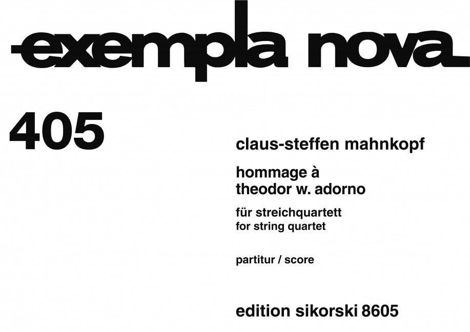 Vorderes Coverbild Hommage à Theodor W. Adorno 