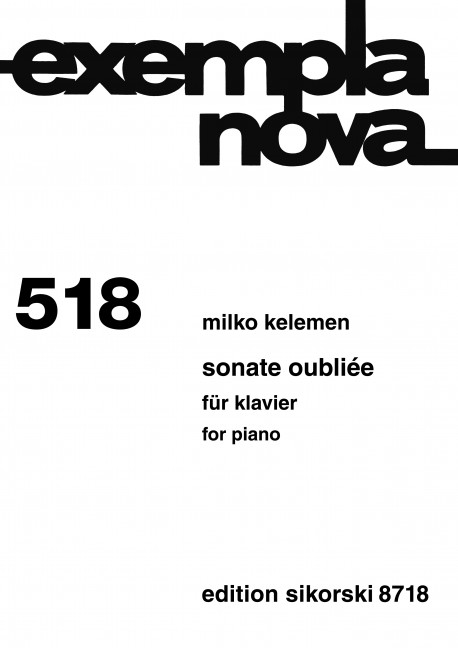 Vorderes Coverbild Sonate oubliée 