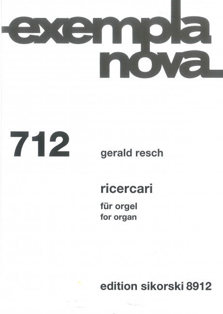 Vorderes Coverbild Ricercari für Orgel 