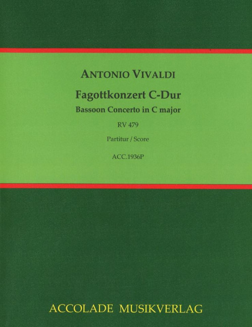 Vorderes Coverbild Fagottkonzert C-Dur RV 479 Fanna F..VIII,26 