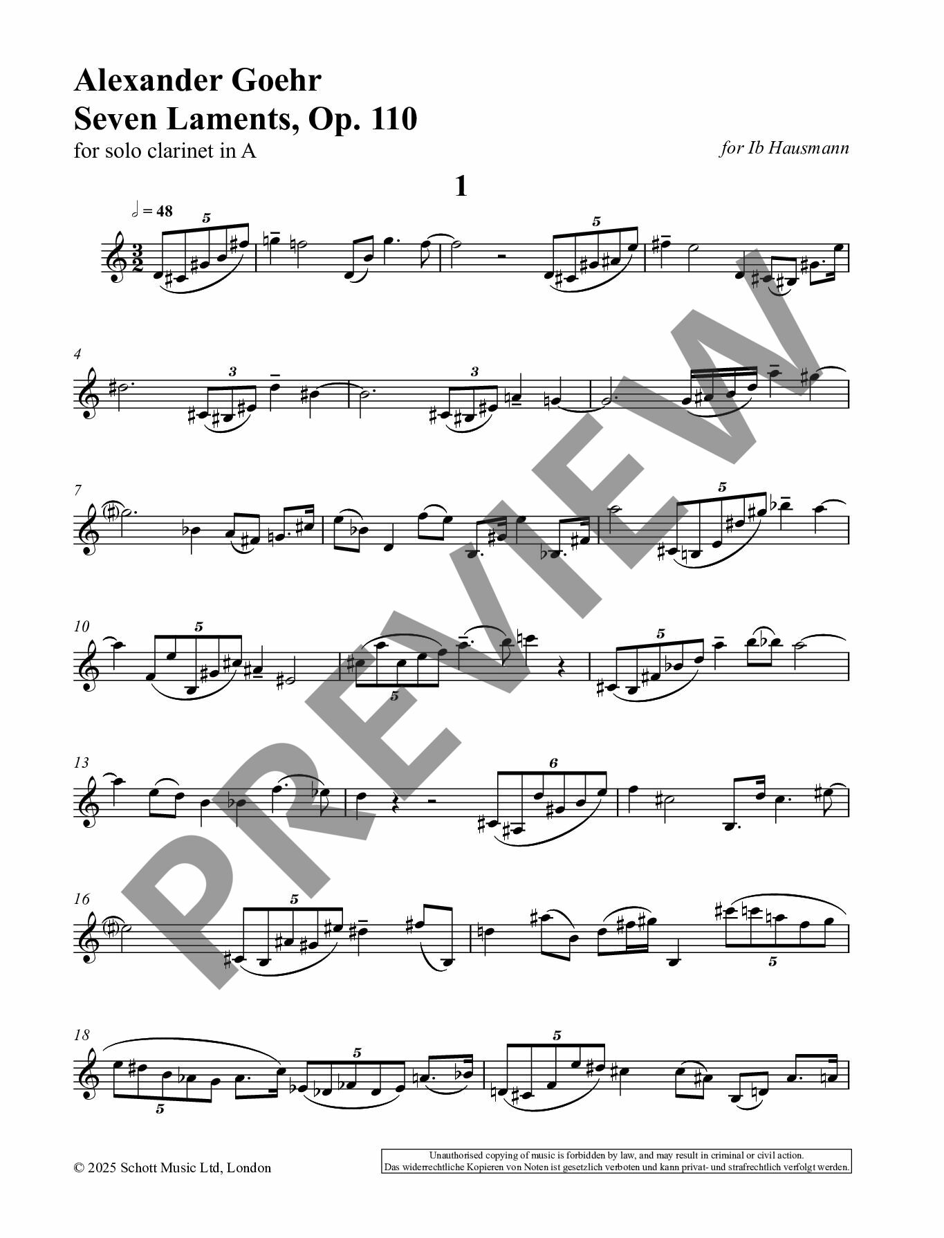 Anderes Coverbild Seven Laments op. 110 