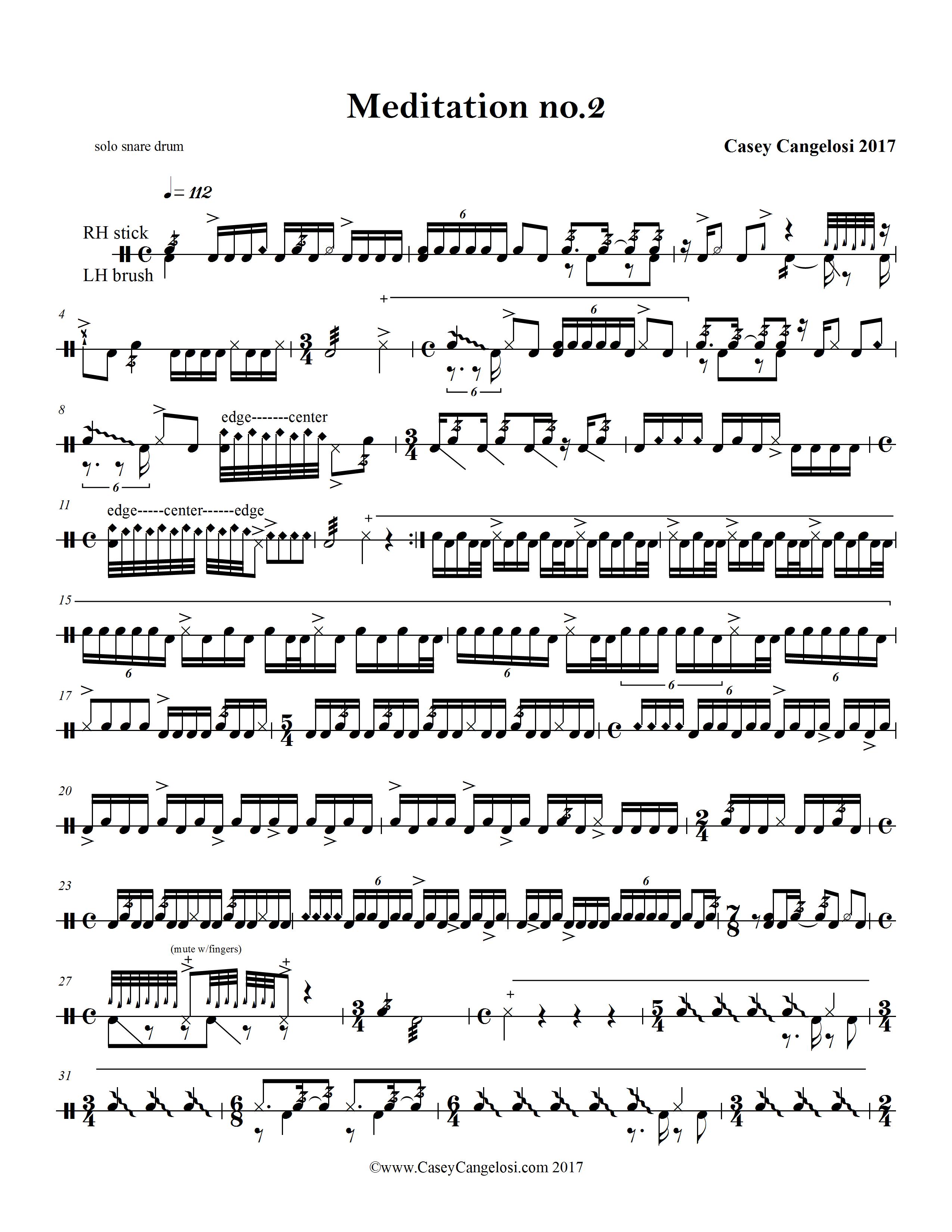 Vorderes Coverbild Meditation No. 2 for Snare Drum