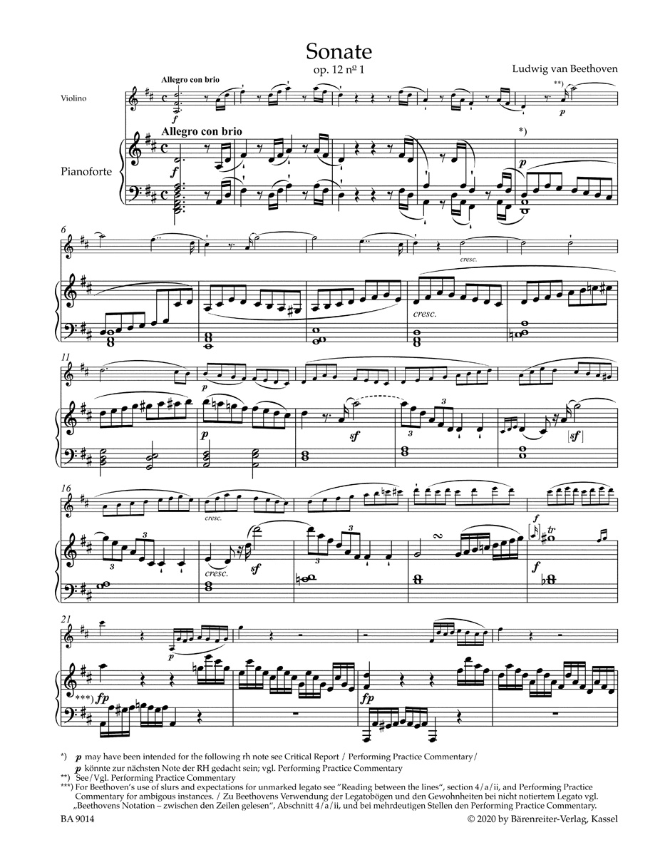Anderes Coverbild Sonaten für Klavier und Violine Band 1