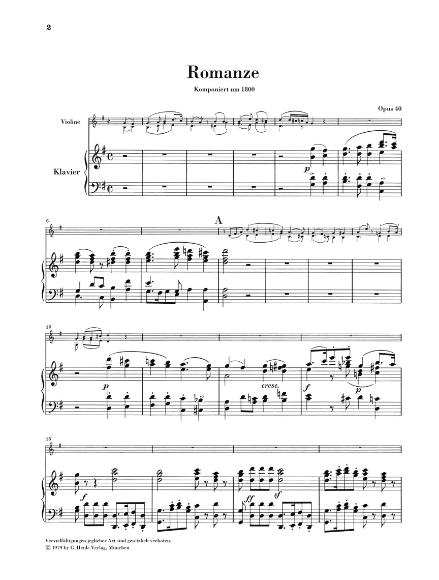 Anderes Coverbild Romanzen für Violine und Orchester op. 40 und 50