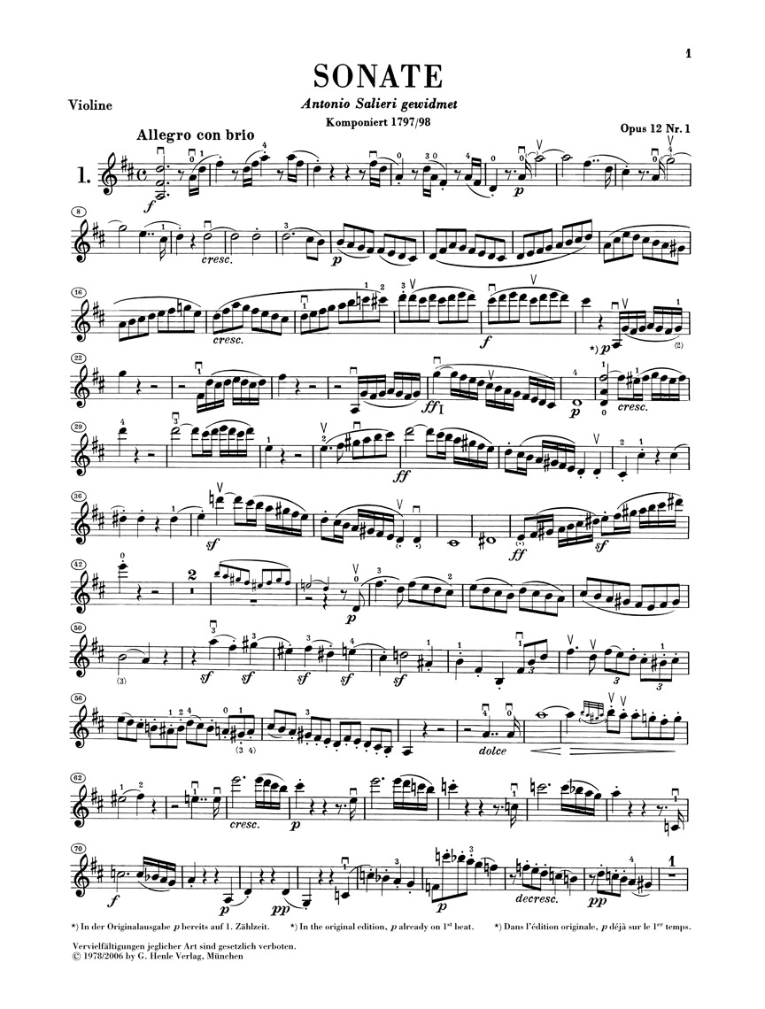 Anderes Coverbild Sonaten für Violine und Klavier Band 1