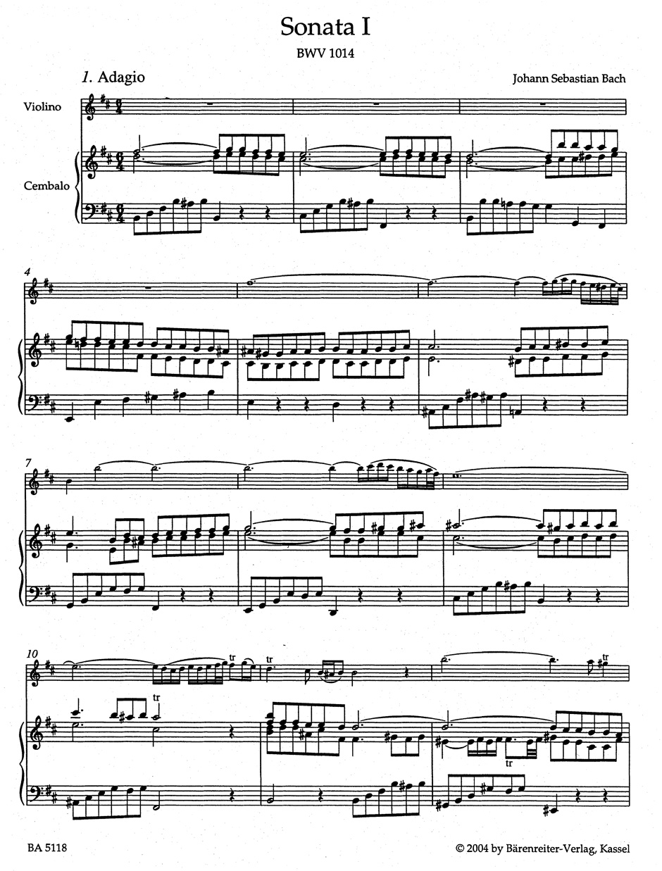 Anderes Coverbild Sechs Sonaten für Violine und obligates Cembalo BWV 1014-1016