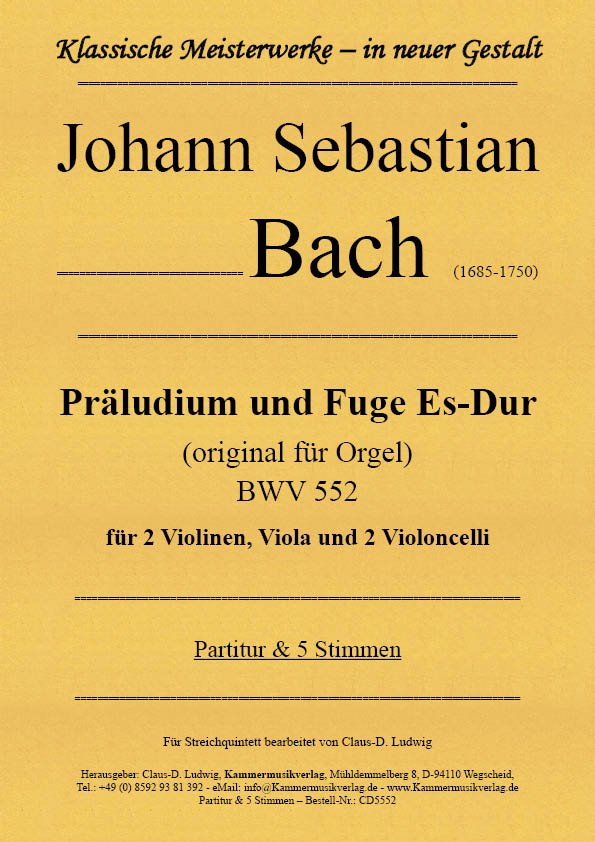 Vorderes Coverbild Präludium und Fuge Es-Dur BWV 552
