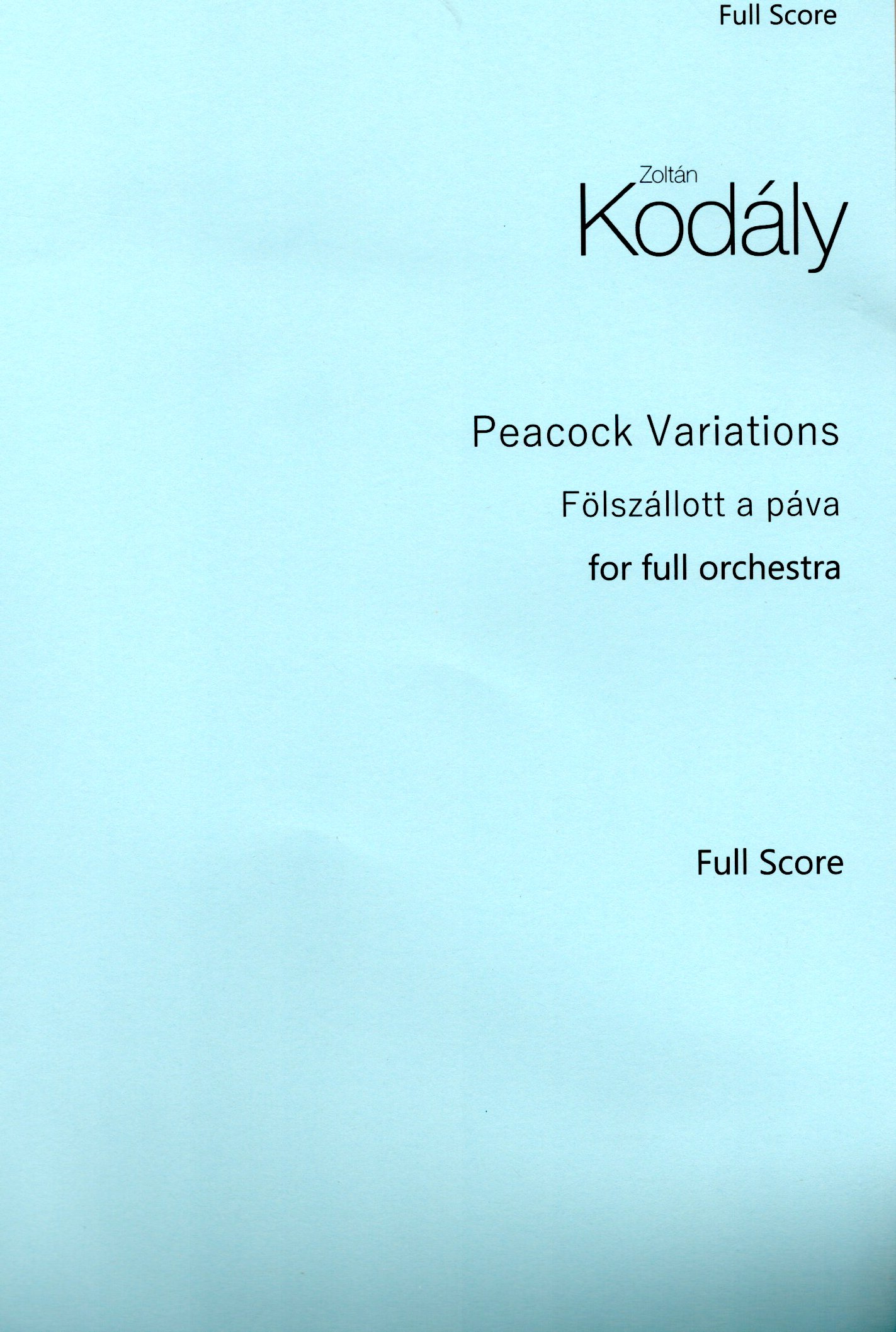 Vorderes Coverbild Variations on a Hungarian Folksong 'The Peacock'