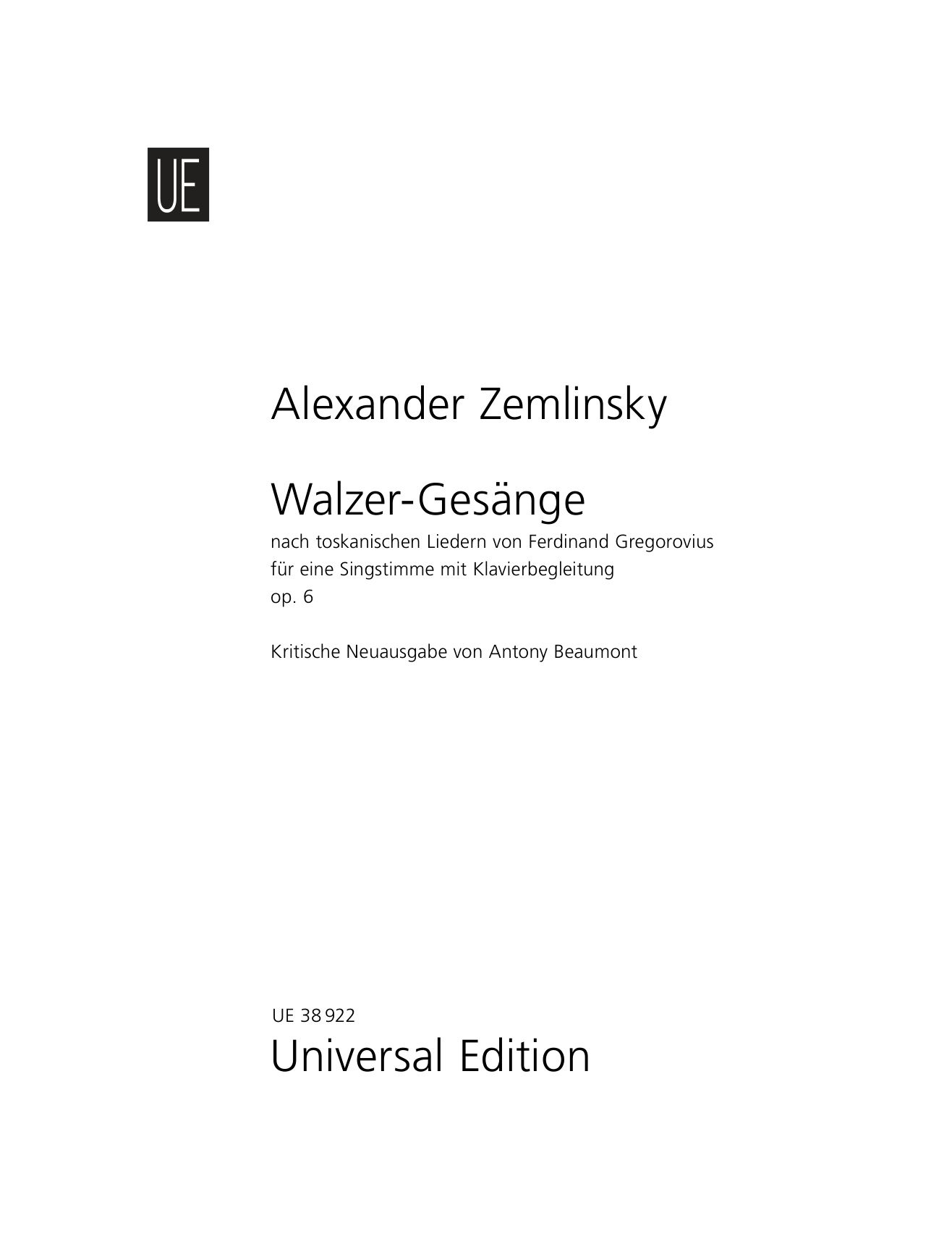 Vorderes Coverbild Walzer-Gesänge op. 6