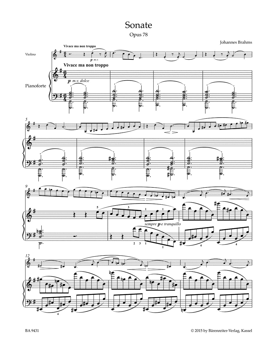 Anderes Coverbild Sonate für Violine und Klavier G-Dur op. 78