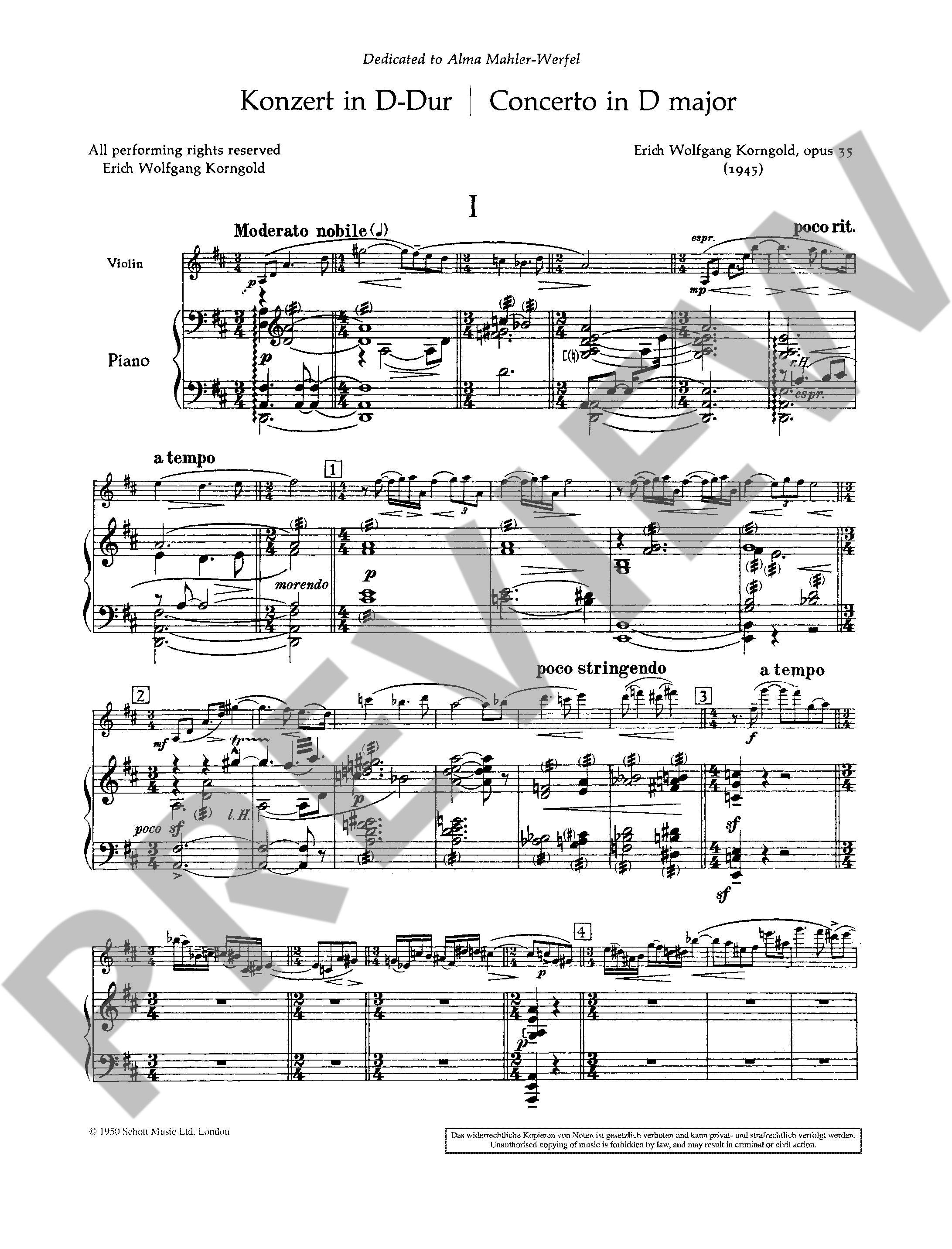 Anderes Coverbild Konzert in D-Dur op. 35