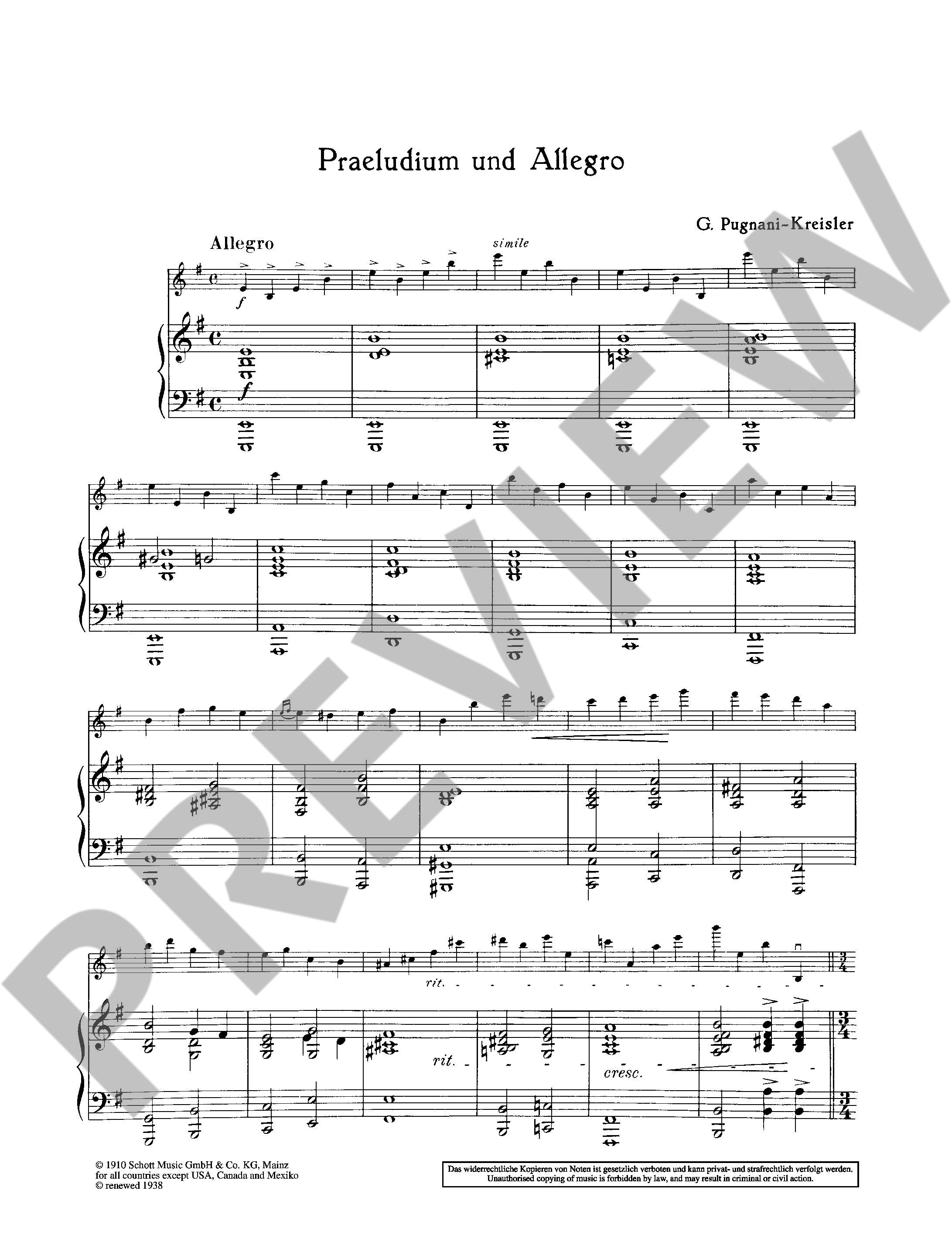 Anderes Coverbild Praeludium und Allegro