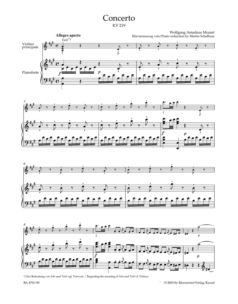 Anderes Coverbild Konzert für Violine und Orchester Nr. 5 A-Dur KV 219