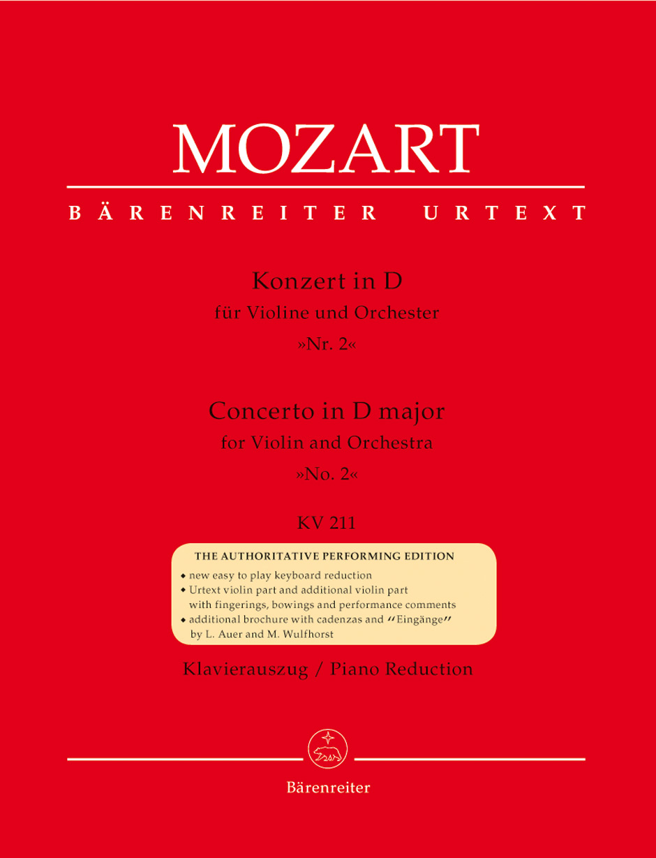 Vorderes Coverbild Konzert für Violine und Orchester Nr. 2 D-Dur KV 211
