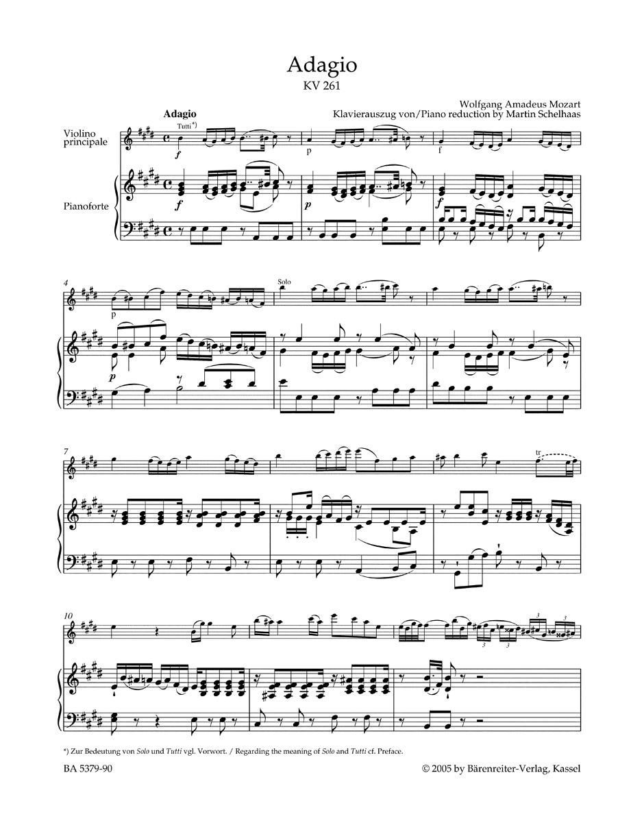 Anderes Coverbild Einzelsätze für Violine und Orchester KV 261, 269 (261a), 373