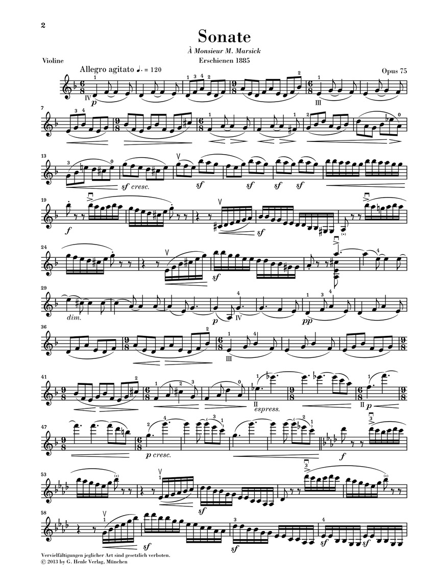 Anderes Coverbild Sonate Nr. 1 d-moll op. 75 für Klavier und Violine