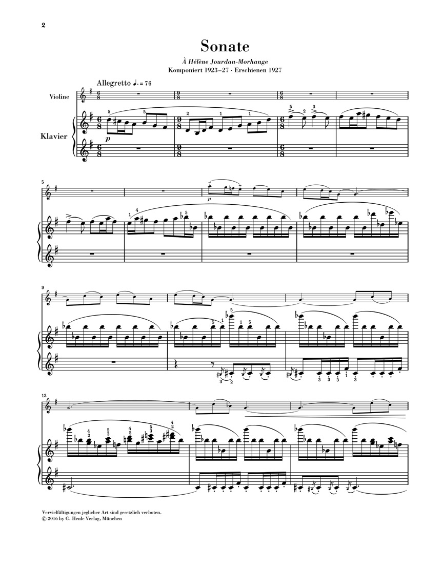 Anderes Coverbild Sonate G-dur für Violine und Klavier