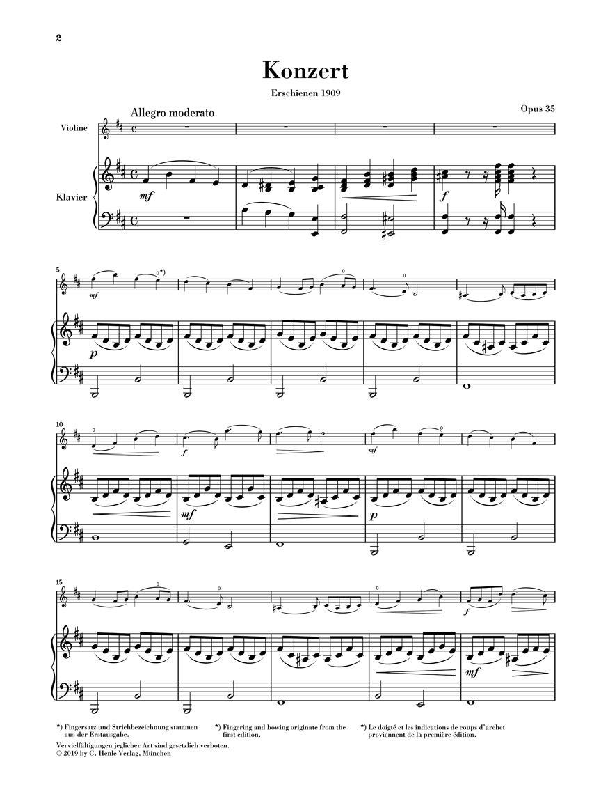Anderes Coverbild Konzert h-moll op. 35 für Violine und Klavier