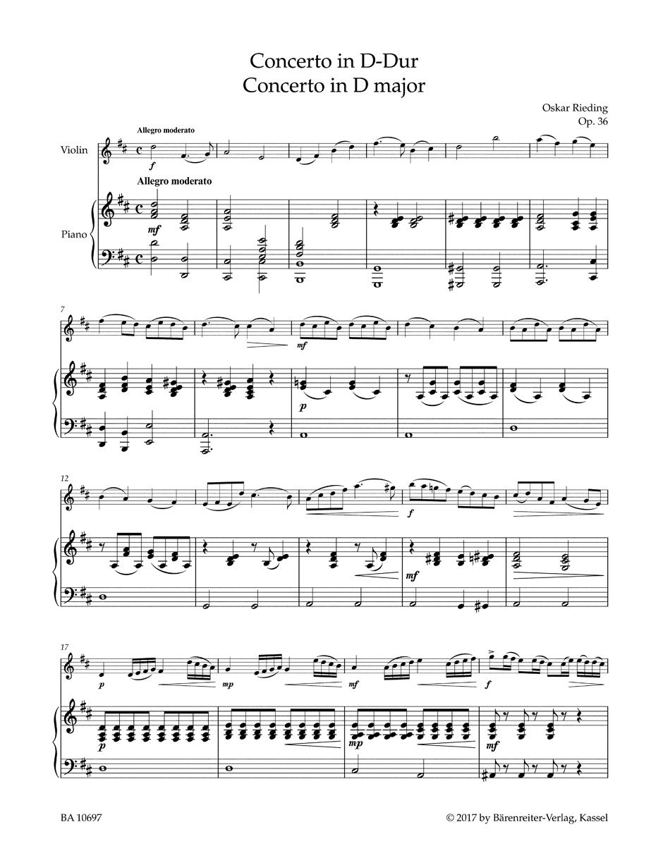 Anderes Coverbild Concerto D-Dur op. 36